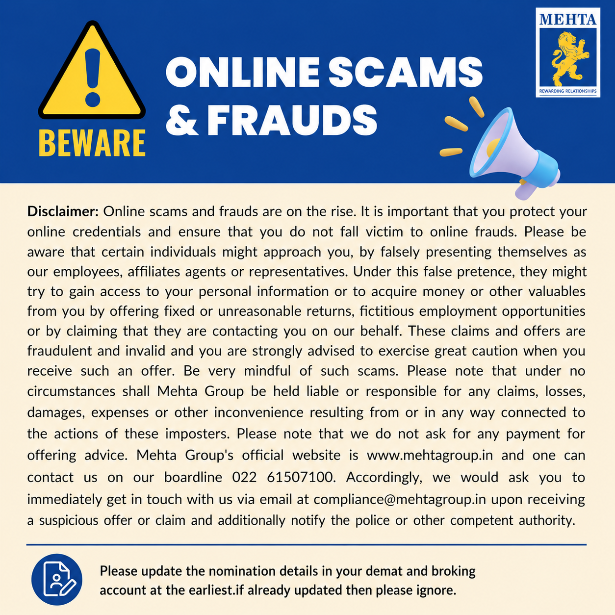 Online Scams & Fraud Notification